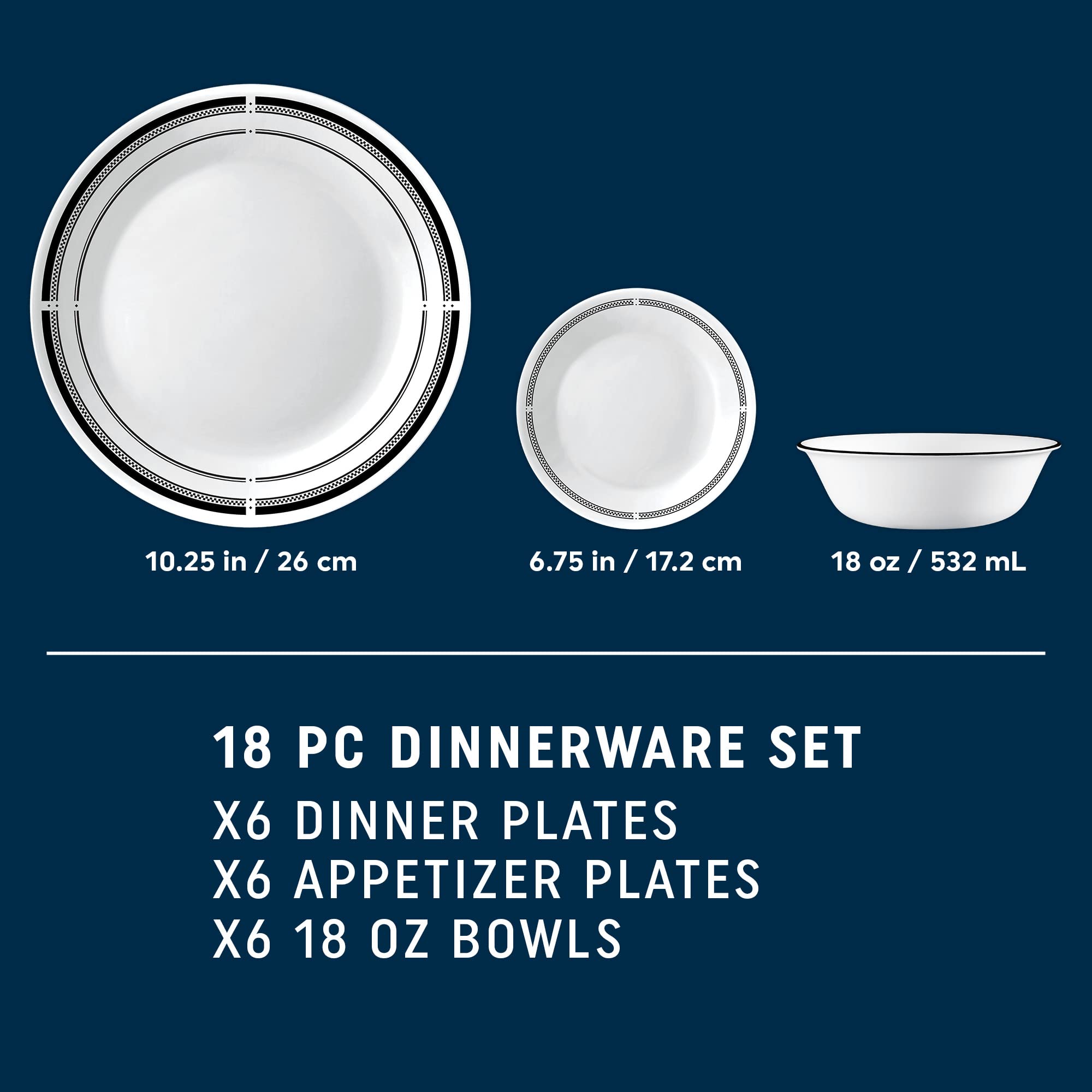 Corelle Brasserie bordes negros icónicos para estilo atemporal