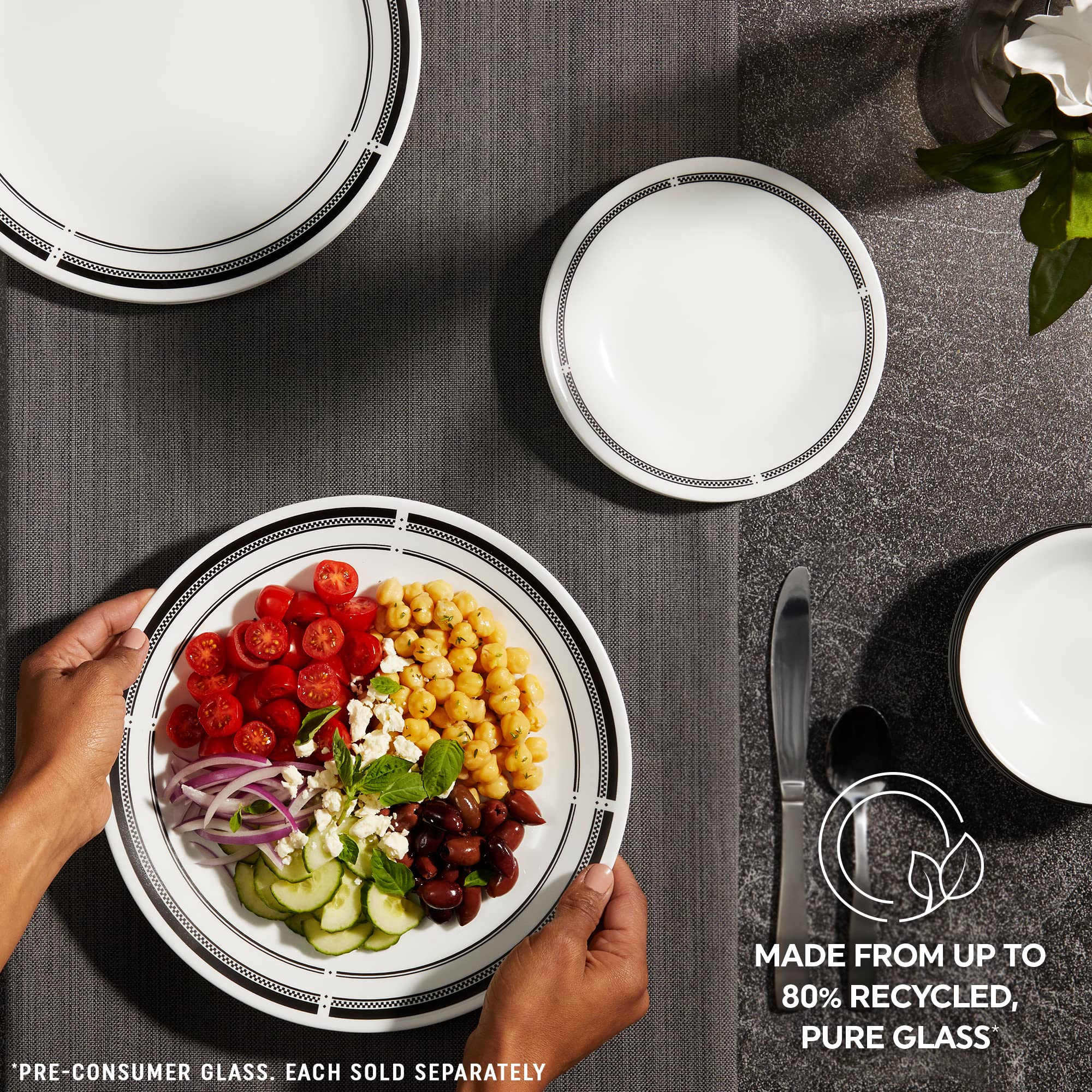 Corelle Brasserie vajilla ligera y apilable para uso diario