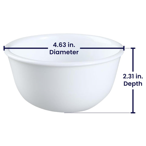 Corelle Coordinates tazón postre Winter Frost 11 onzas, apilado compacto para ahorrar espacio.