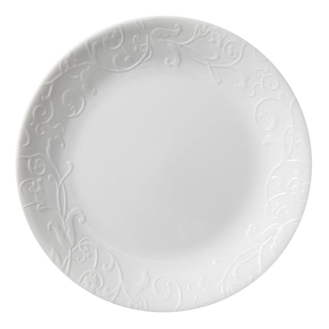 Corelle Embossed Bella Faenza, plato de almuerzo versátil y apto para lavavajillas para uso diario.