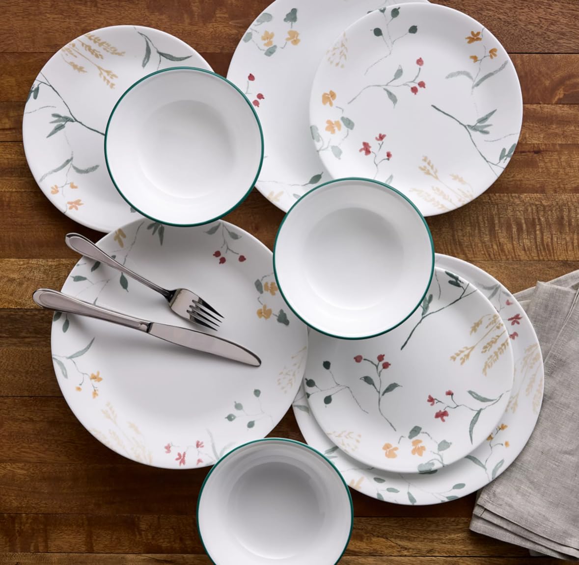 Corelle plato de ensalada 8-5 pulgadas, diseño floral para uso diario
