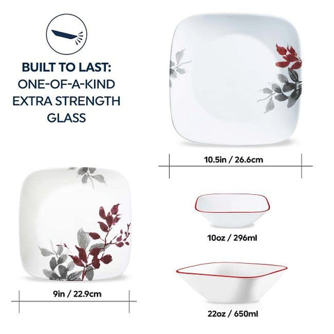 Corelle Kyoto Leaves: cuencos de sopa/cereal de 650 ml para porciones.