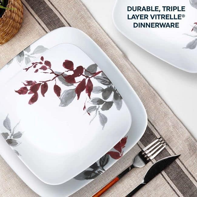 Corelle Kyoto Leaves: platos principales de 26,6 cm para comidas diarias.
