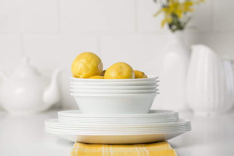 Corelle Livingware conjunto apilado, almacenamiento compacto para la cocina.