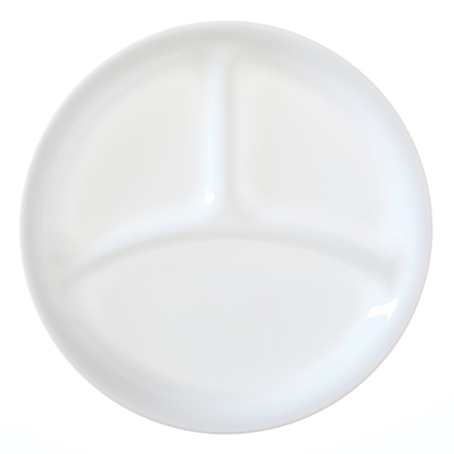 Corelle plato dividido 21,6 cm en Blanco Nieve Invernal, práctico para porciones.