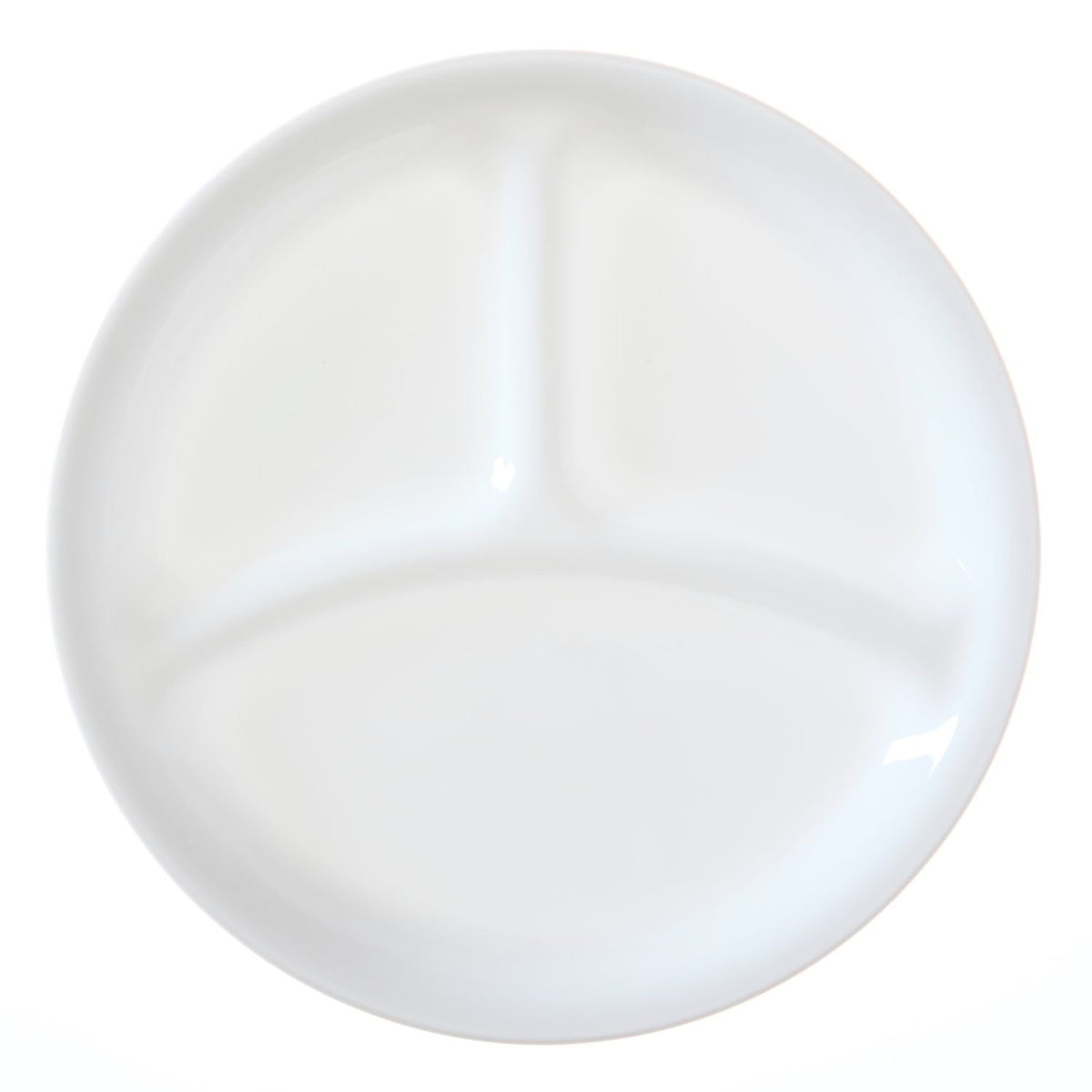 Corelle plato dividido 21,6 cm en Blanco Nieve Invernal, práctico para porciones.