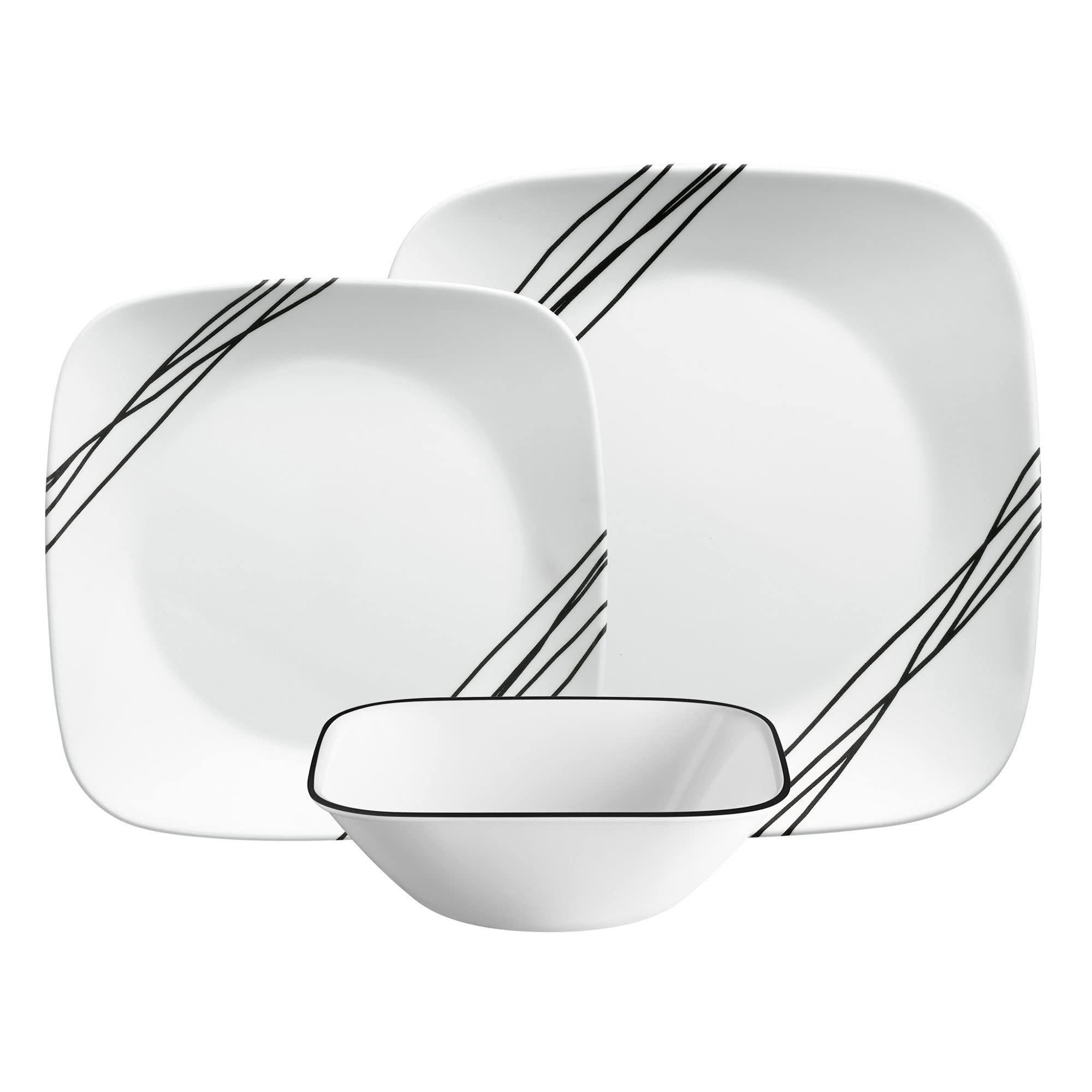 Corelle Simple Sketch plato para cena: ligero y duradero para uso diario