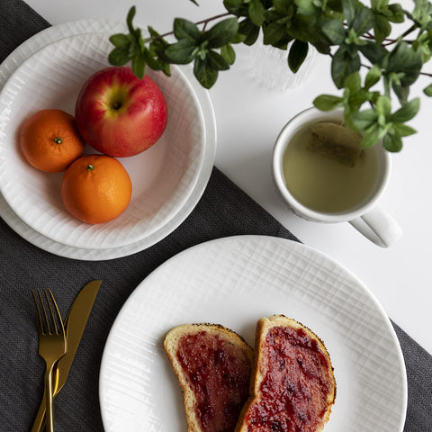 Corelle Tejido Lino Apto Lavavajillas: seguro para lavavajillas, microondas y frigorífico.