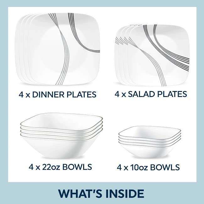 Corelle Urban Arc: juego compacto para almacenar, perfecto para espacios pequeños