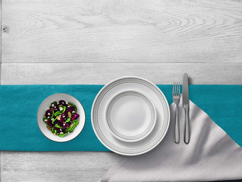 Corelle Vitrelle, detalle de borde gris suave que añade elegancia a la mesa