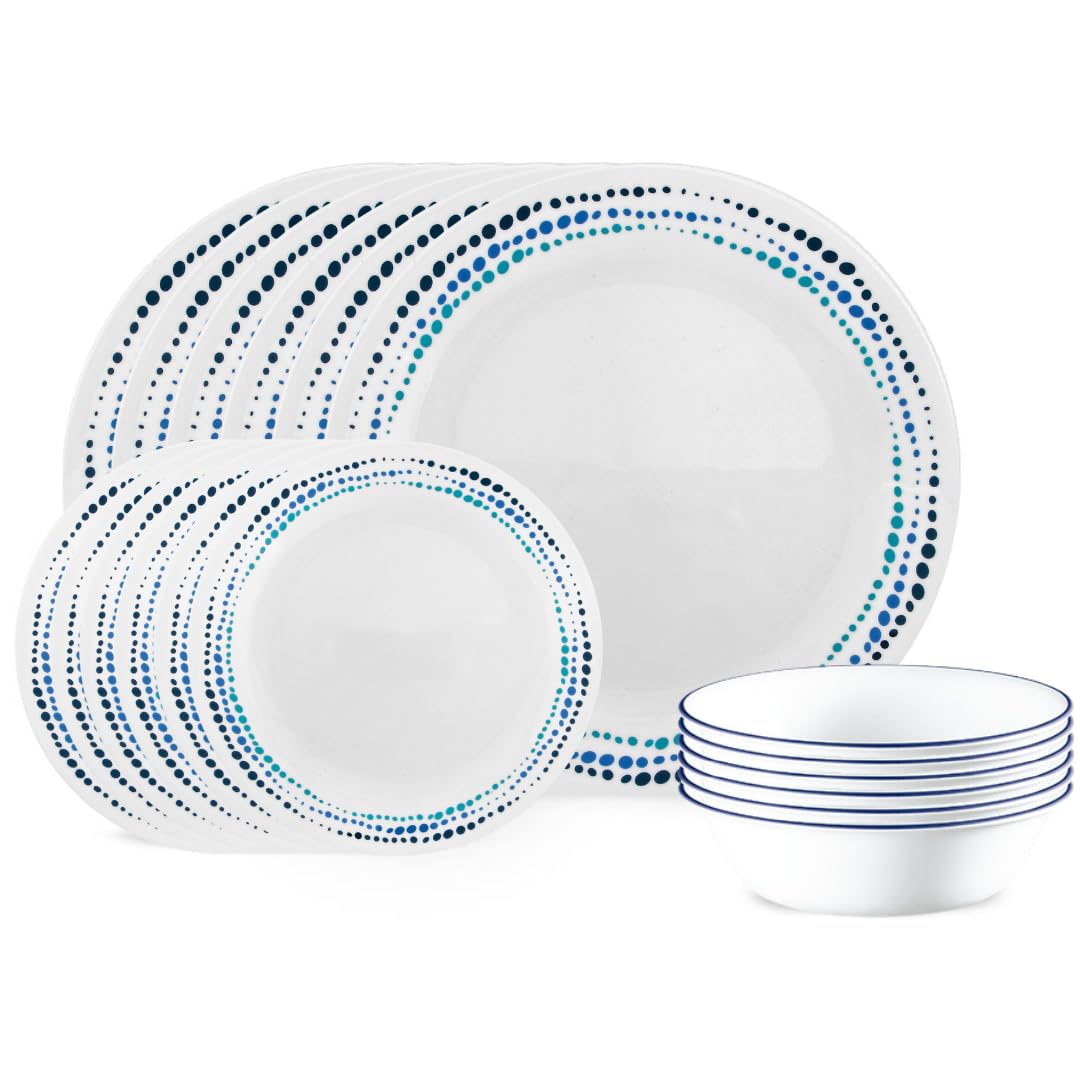 Corelle Vitrelle 18 piezas: platos principales para servicio diario y duradero.