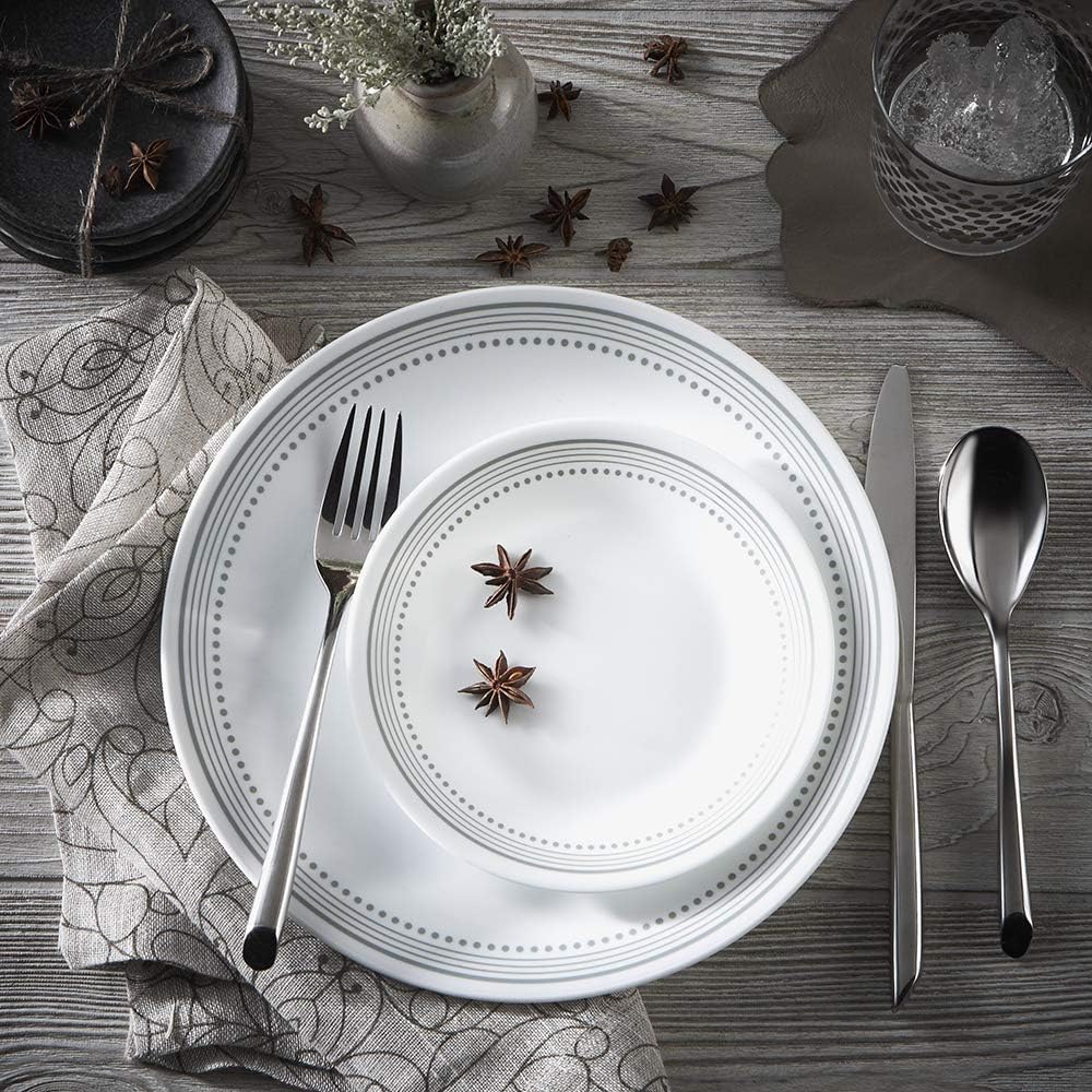 Corelle Vitrelle, 6 platos de aperitivos gris místico, aptos para microondas y lavavajillas