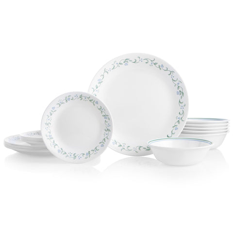 Corelle Vitrelle, conjunto de 18 piezas para 6 platos, duradero y fácil de limpiar.