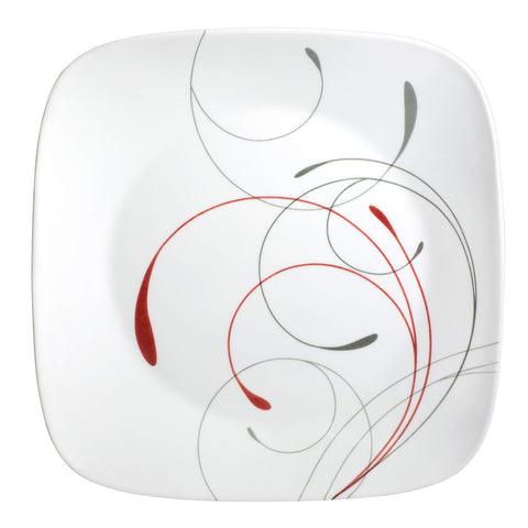 Corelle Vitrelle, detalle cromático gris y rojo: añade estilo sutil a la mesa.