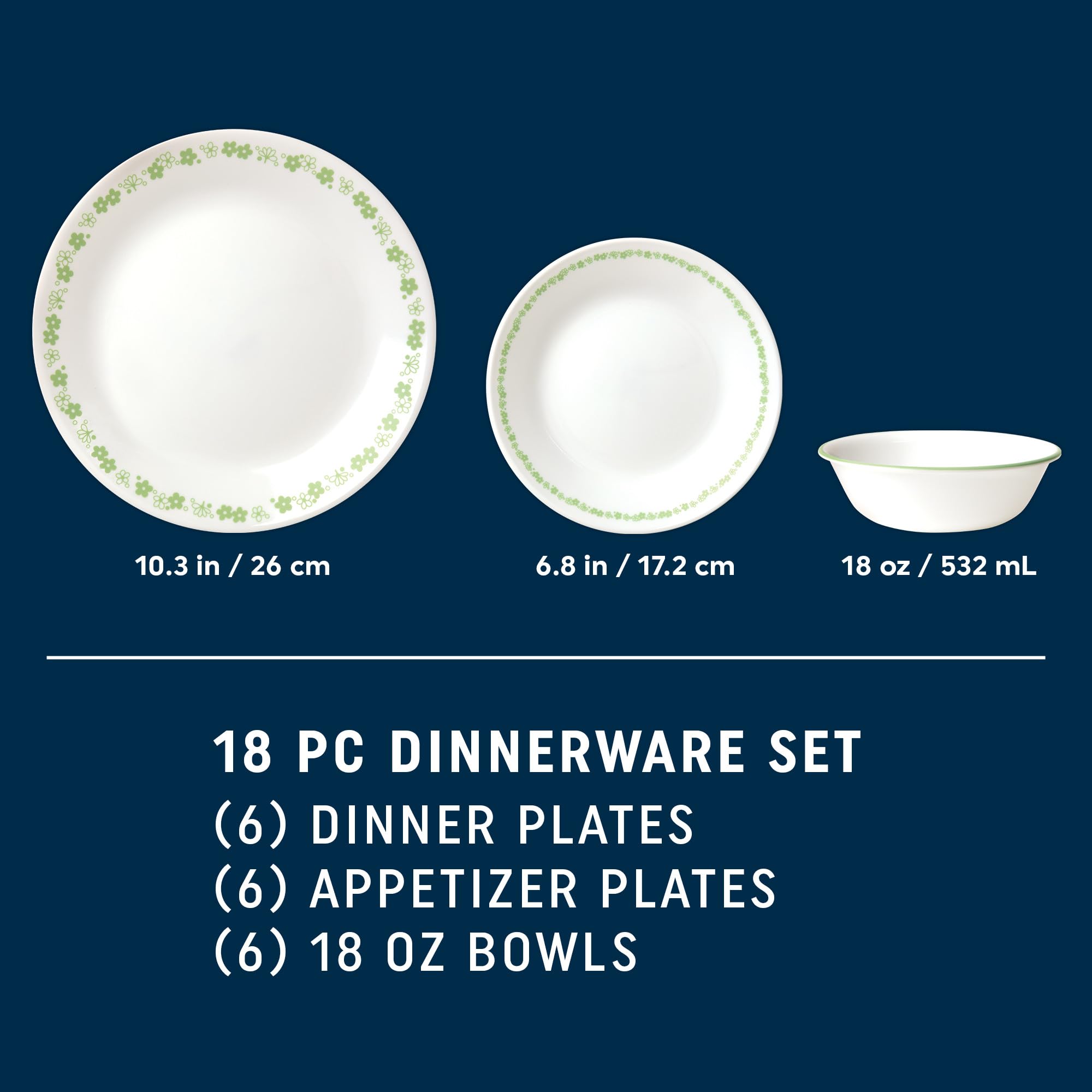 Corelle Vitrelle plato de aperitivo 6-3/4, versátil para entradas.