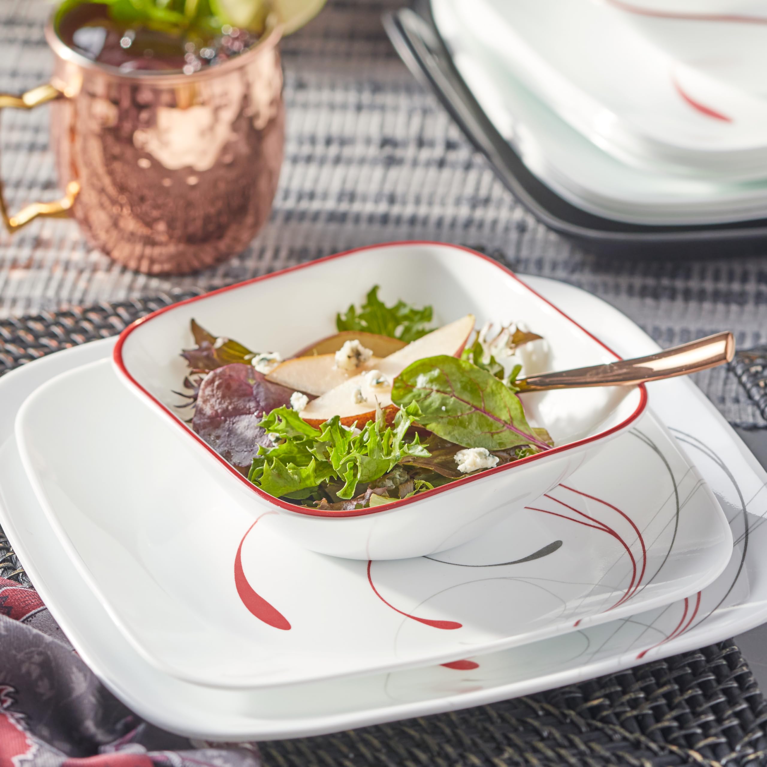 Corelle Vitrelle, platos de aperitivo cuadrados: ideales para iniciar comidas.
