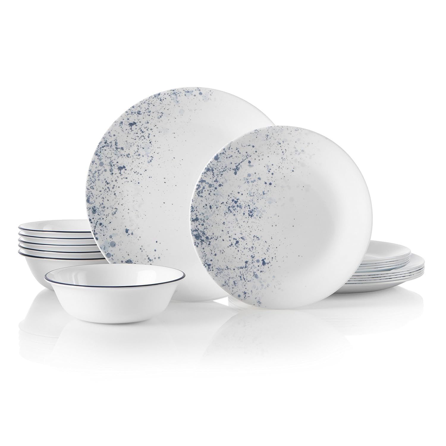 Corelle Vitrelle, platos de cena índigo, duraderos para uso diario.