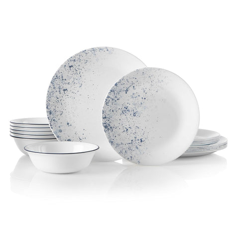 Corelle Vitrelle, platos de cena índigo, duraderos para uso diario.