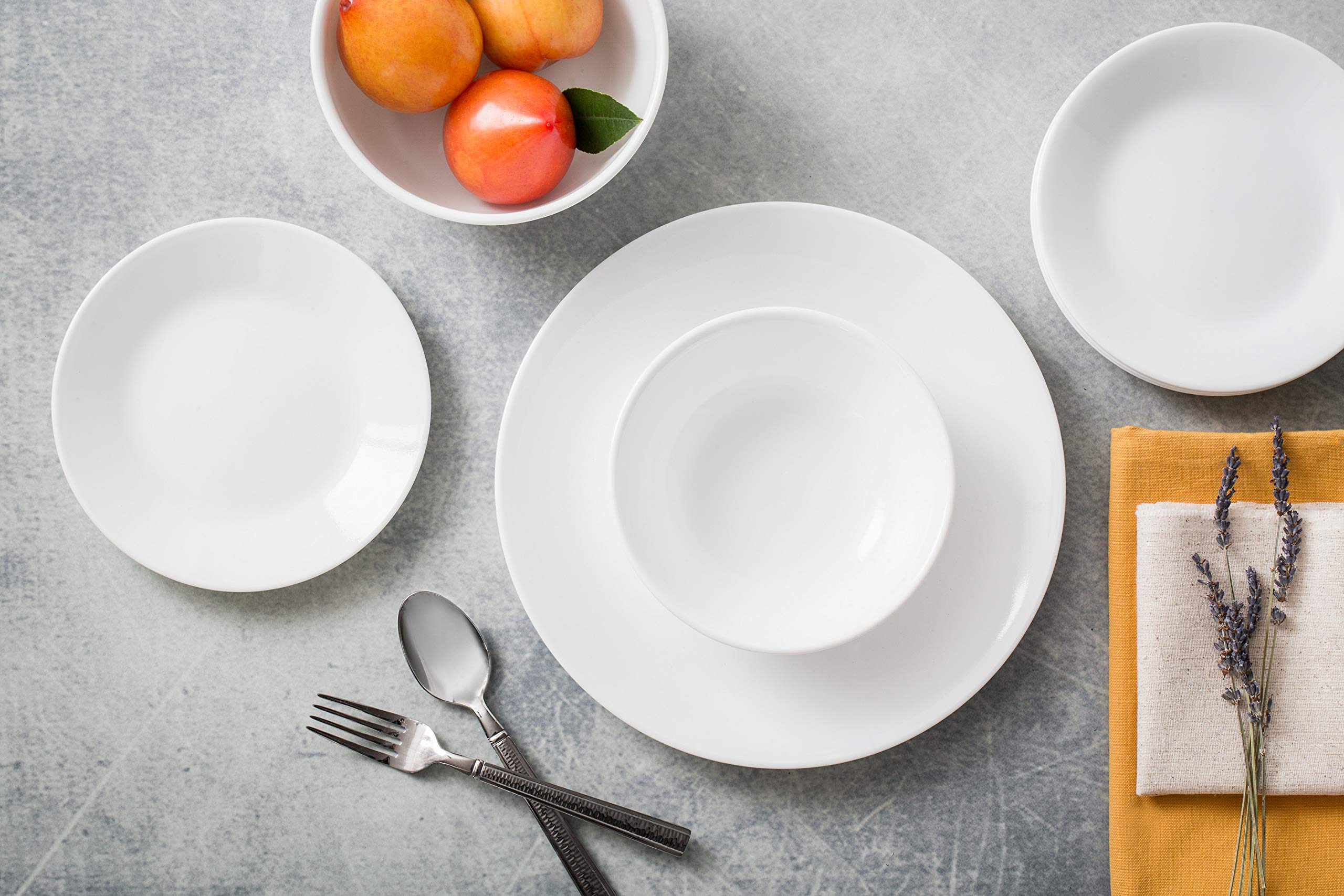 Corelle Vitrelle platos de aperitivos blancos, complemento perfecto para cualquier mesa.
