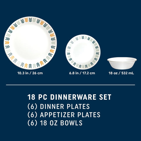 Platos de cena Corelle Vitrelle de 10-1-4 pulgadas, prácticos para comidas diarias.