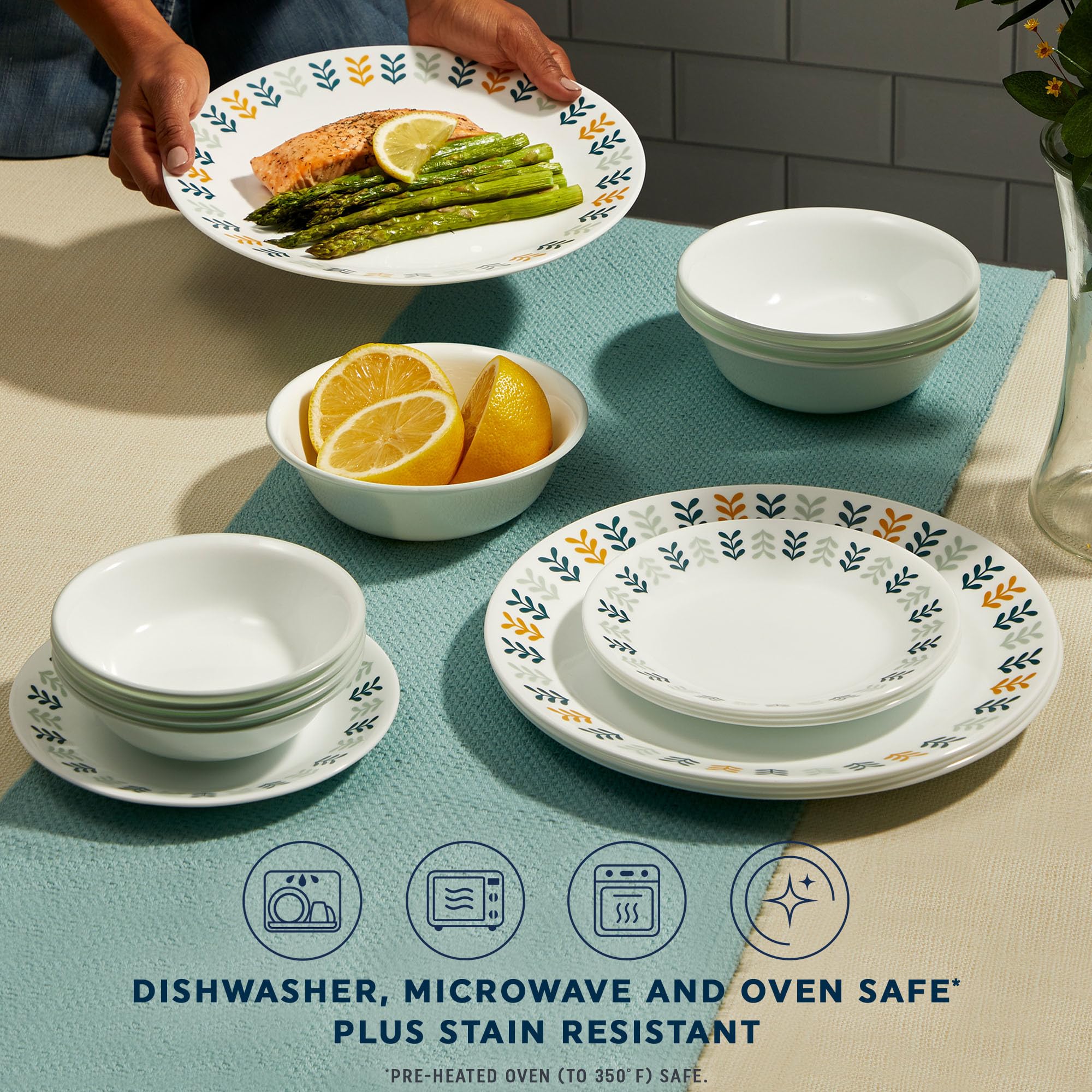 Tazones Corelle Vitrelle 18oz para sopa o cereal, fáciles de apilar.