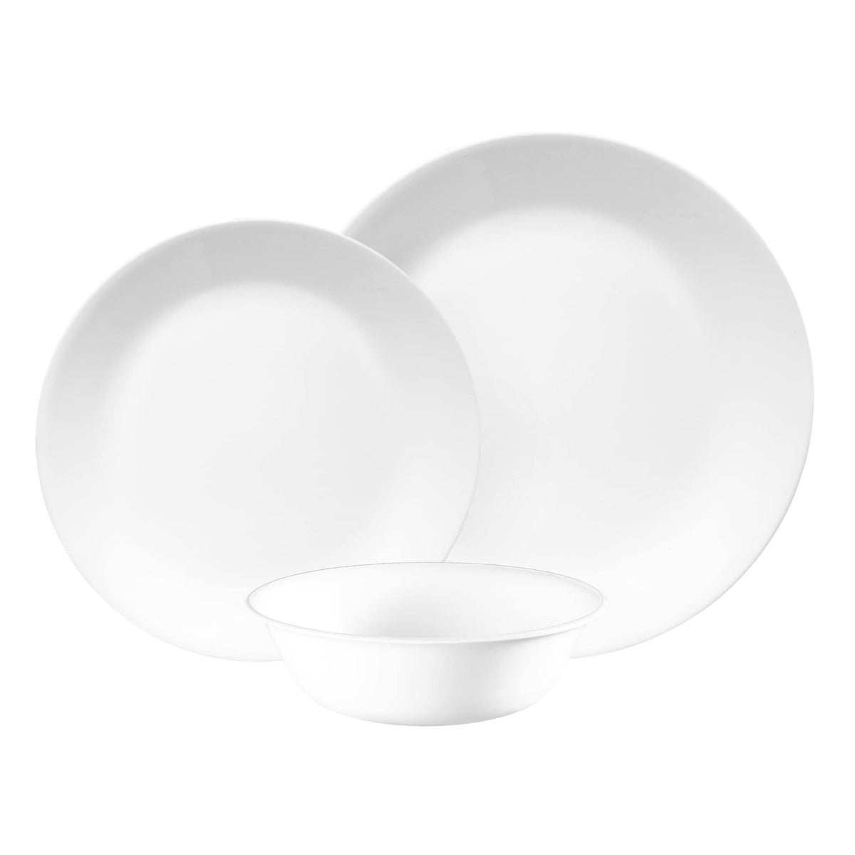 Corelle Vitrelle Winter Frost White, plato principal de 26 cm, ideal para comidas diarias.