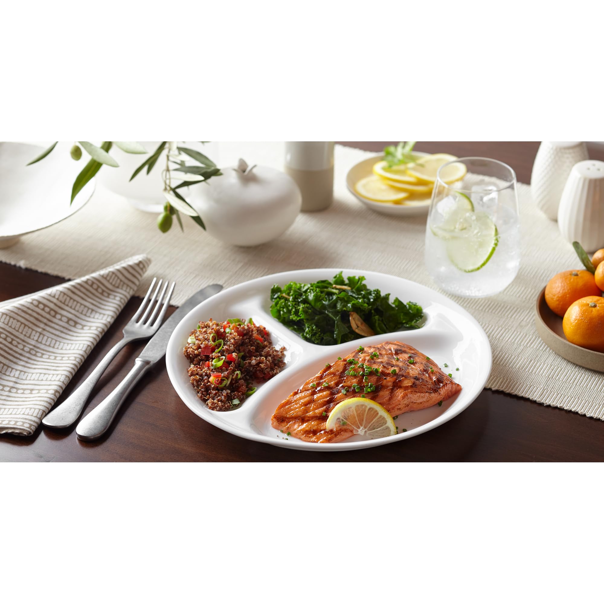 Corelle Winter Frost, plato dividido de 6 unidades, perfecto para familias y salidas.