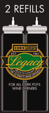 Cartuchos Cork Pops recambios en empaque protector individual para almacenamiento seguro.