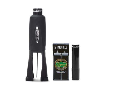 Cork Pops Legacy abre la botella de vino con facilidad y confianza.