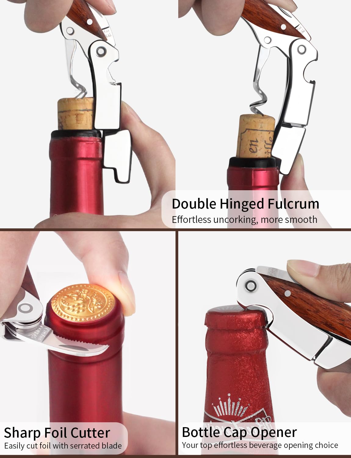 CORKAS Prestige, destape sin esfuerzo, combinación de cuchilla y palanca para mayor suavidad.
