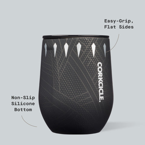 Agarre plano Corkcicle para sujeción estable durante el viaje.