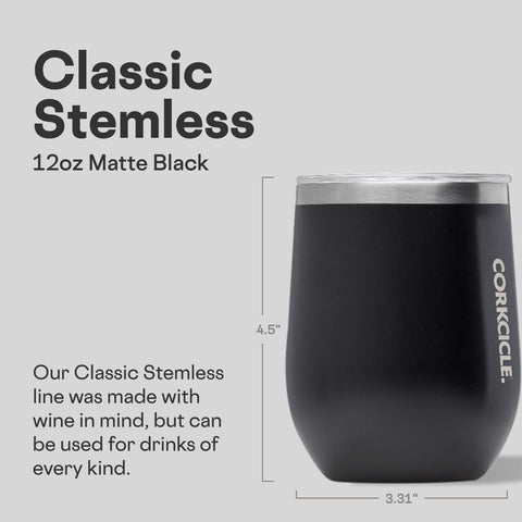 Corkcicle con aislamiento triple mantiene bebidas frías por horas.