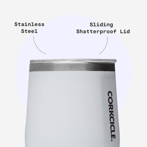 Corkcicle base antideslizante, estabilidad en cualquier mesa.
