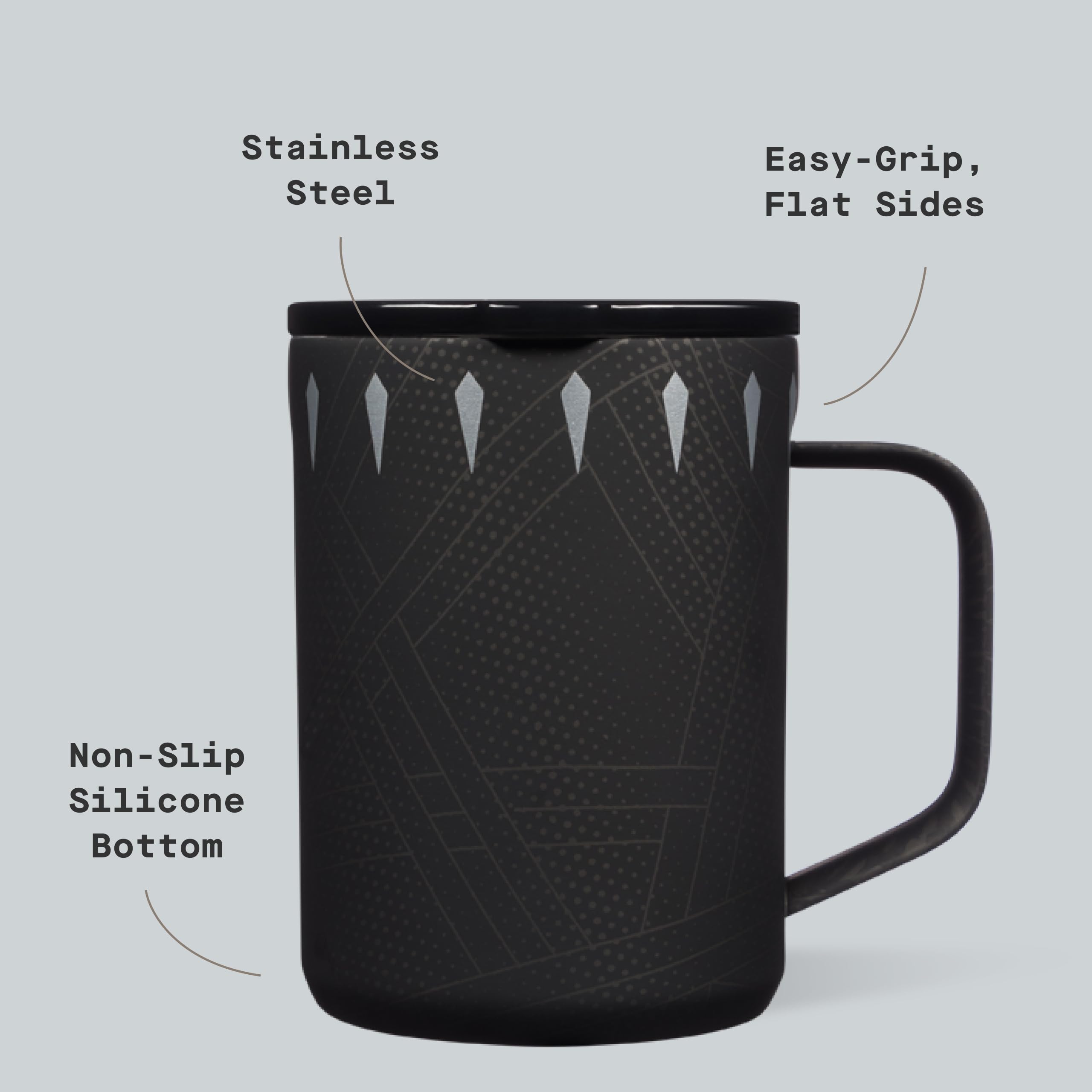 Corkcicle Base de silicona antideslizante evita caídas.