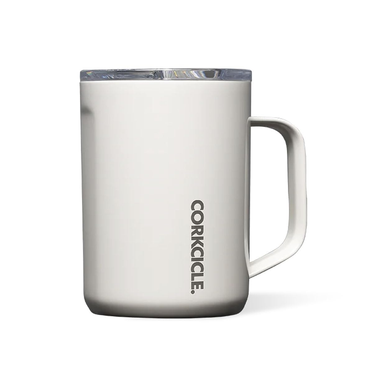 Corkcicle Classic de 16 onzas, vista frontal, mantiene el café caliente durante horas.