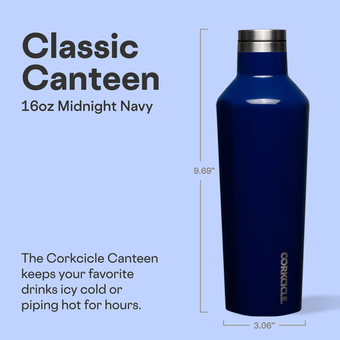 Tapa rosca segura Corkcicle Classic Canteen para evitar fugas durante viajes.