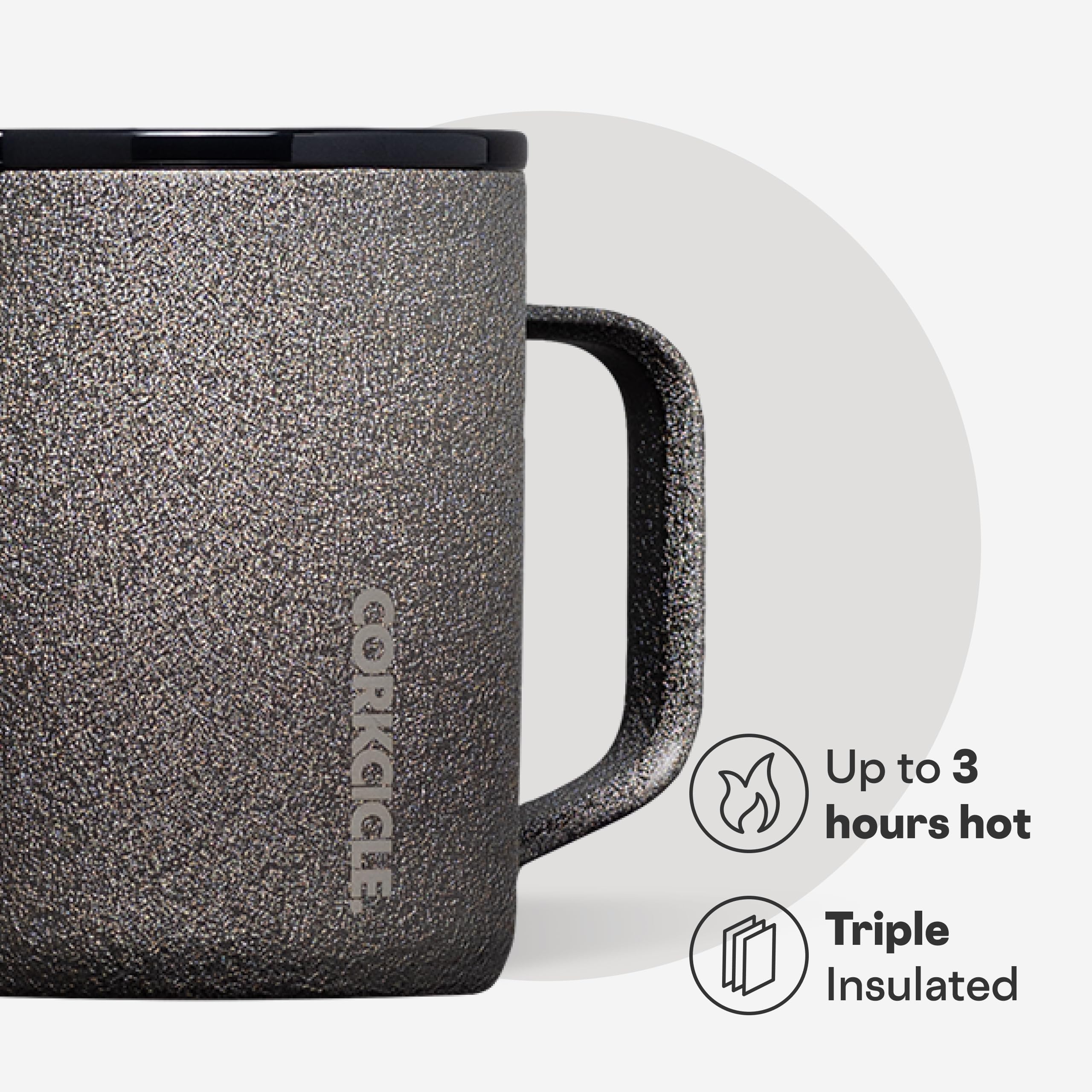 Corkcicle: taza clásica para café, aislamiento triple, mantiene bebidas calientes durante horas.