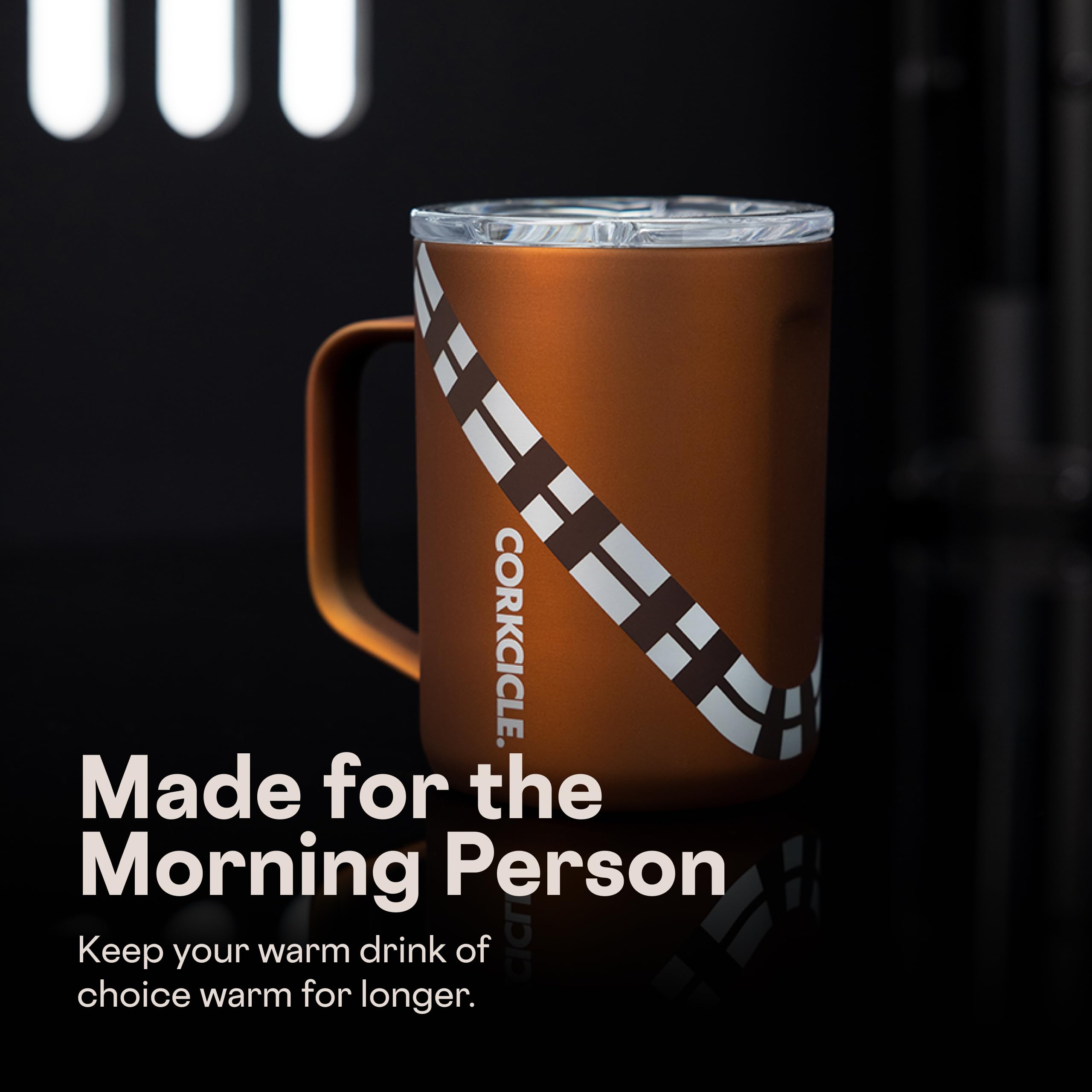Tapa deslizante anti-derrame de Corkcicle Classic Coffee Mug para transporte seguro.