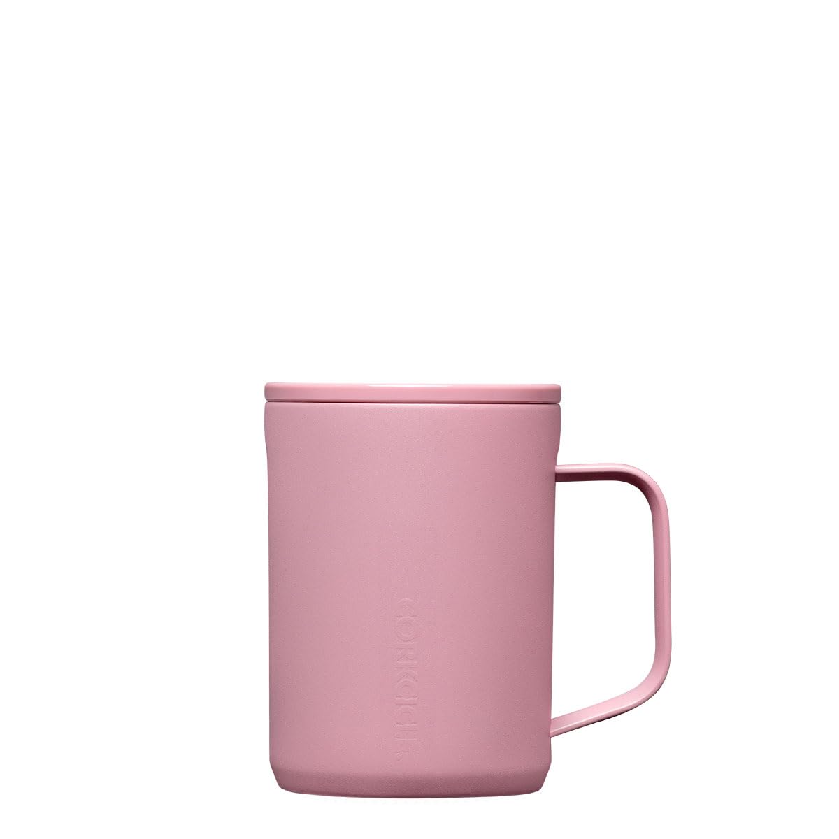 Taza Corkcicle Classic de café Desert Rose mantiene bebidas calientes durante horas para el trabajo o el hogar.