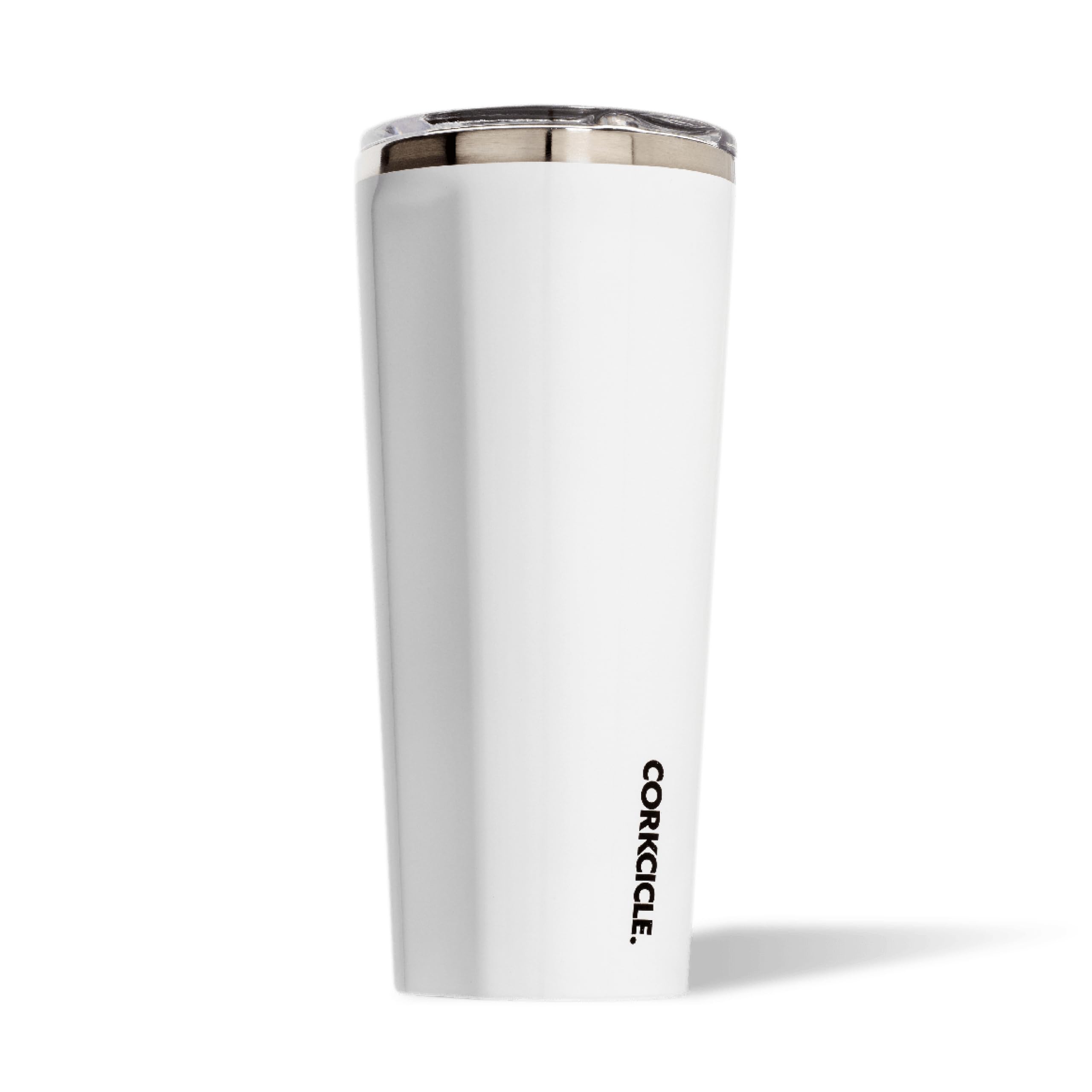 Vaso térmico Corkcicle Classic 24 oz blanco gloss, mantiene bebidas a temperatura óptima.