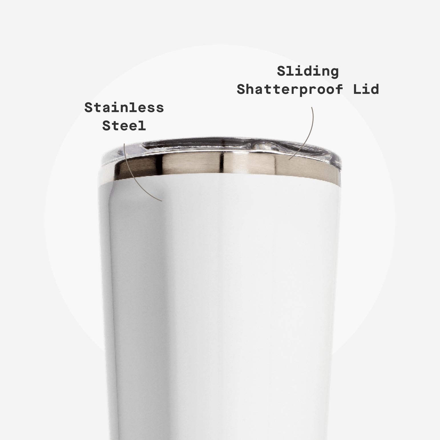 Vaso Corkcicle Classic amigable con porta vasos para viajes.