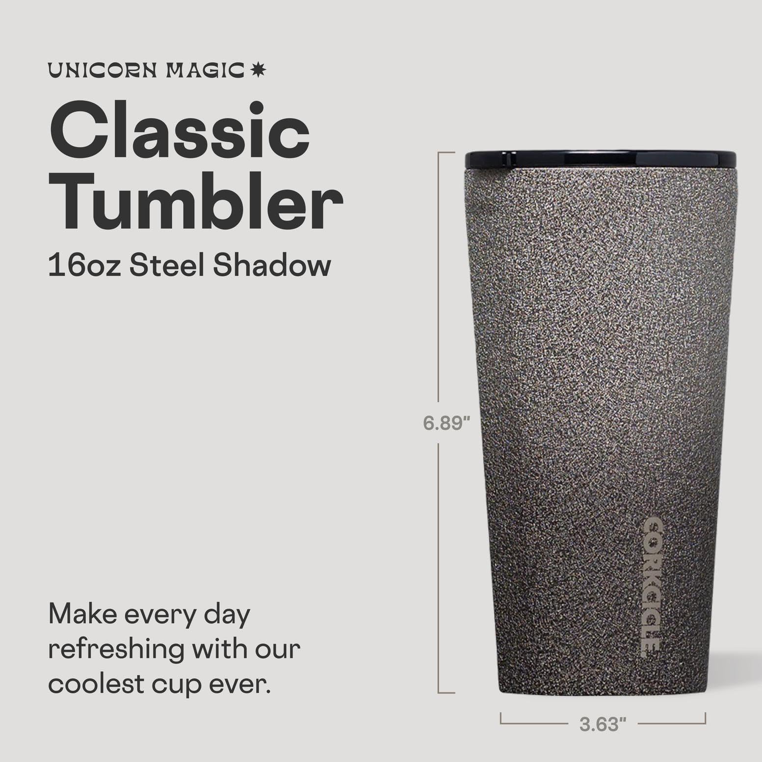 Vaso Corkcicle Clásico, tapa deslizante, ergonómica para agarre cómodo en viajes