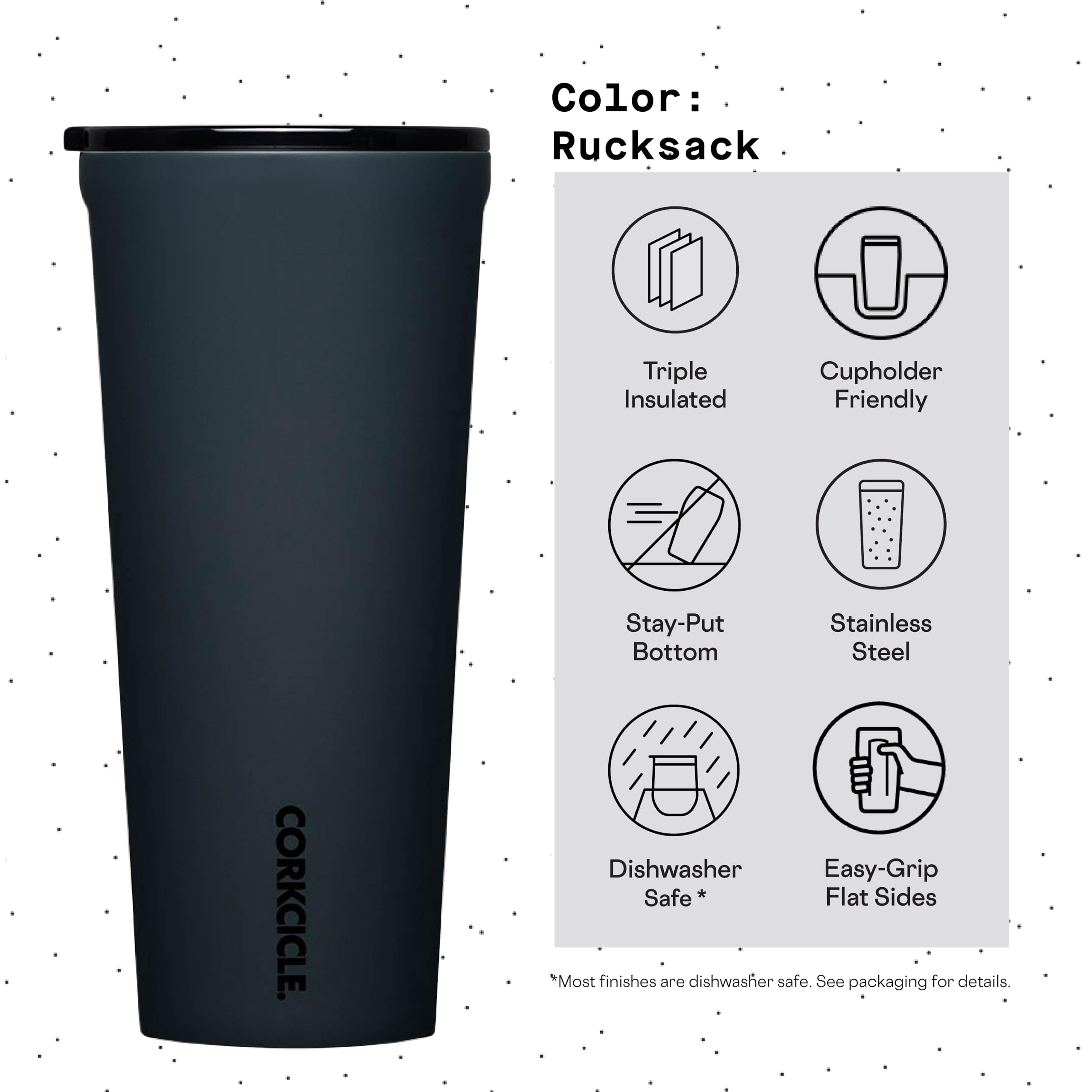 Corkcicle Classic Tumbler ideal para viajes en coche o avión.