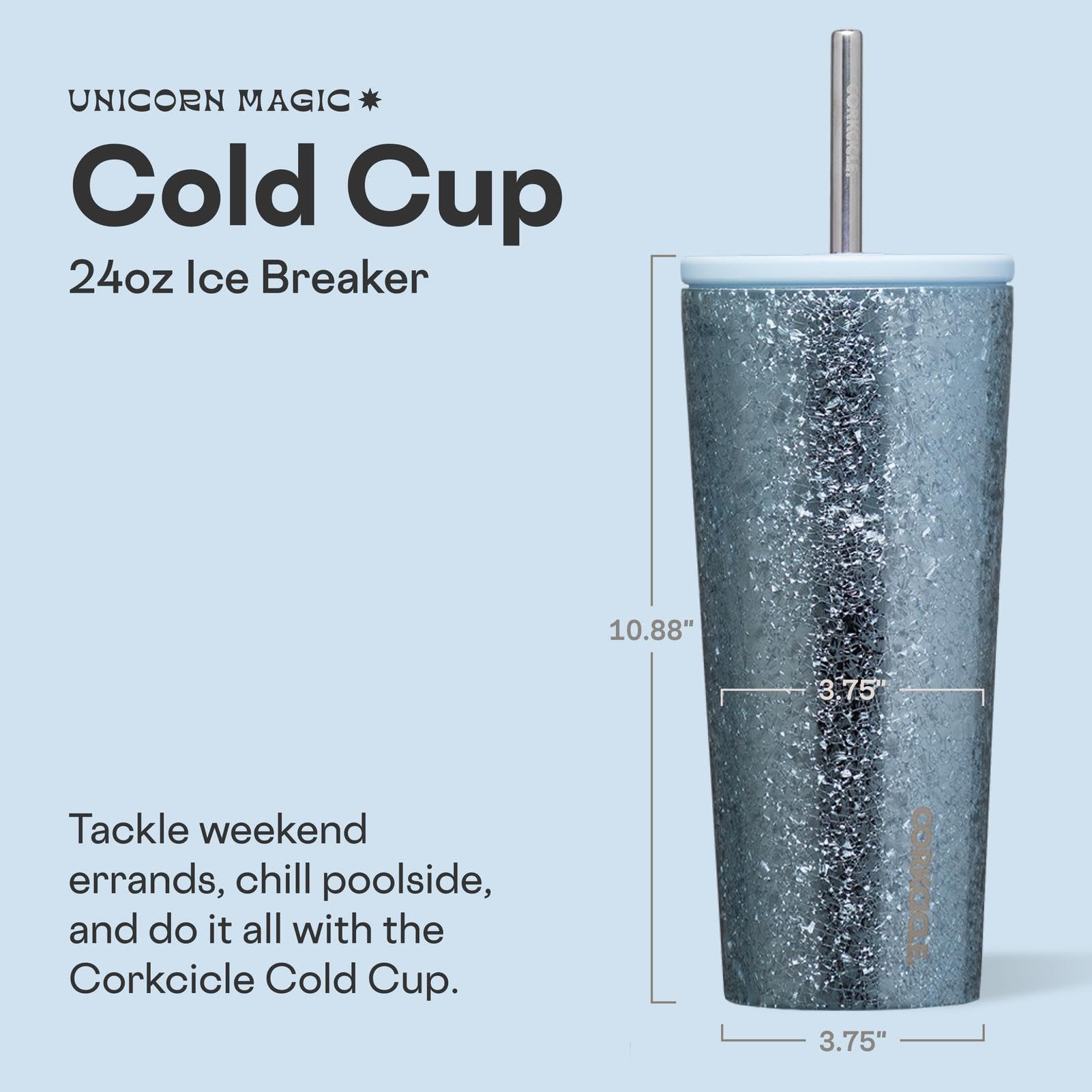 La tapa a prueba de fugas de Corkcicle Cold Cup evita derrames durante viajes y entrenamientos.