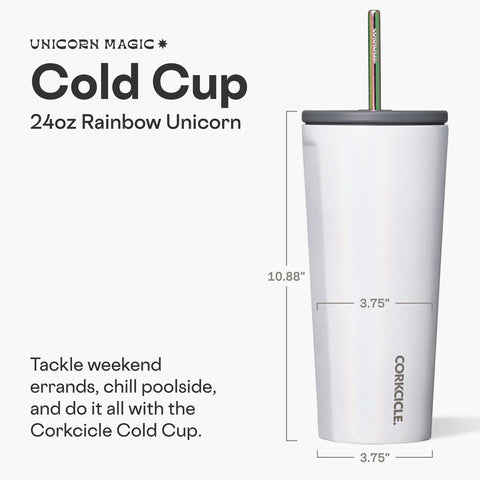 Corkcicle Unicorn Magic tapa anti fugas: evita derrames en movimiento.