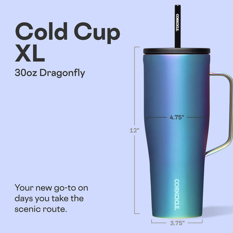 Corkcicle Cold Cup XL con capacidad de 30 onzas para hidratación prolongada.
