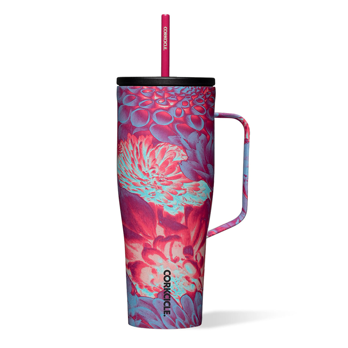 Corkcicle Cold Cup XL frente con Dopamine Floral para mantener bebidas frías
