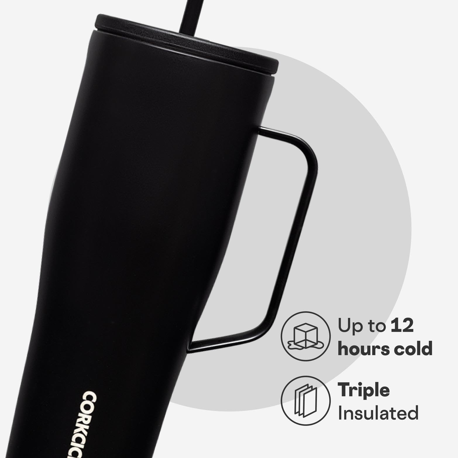 Corkcicle Cold Cup XL, tapa anti-derrame para viajes sin derrames.