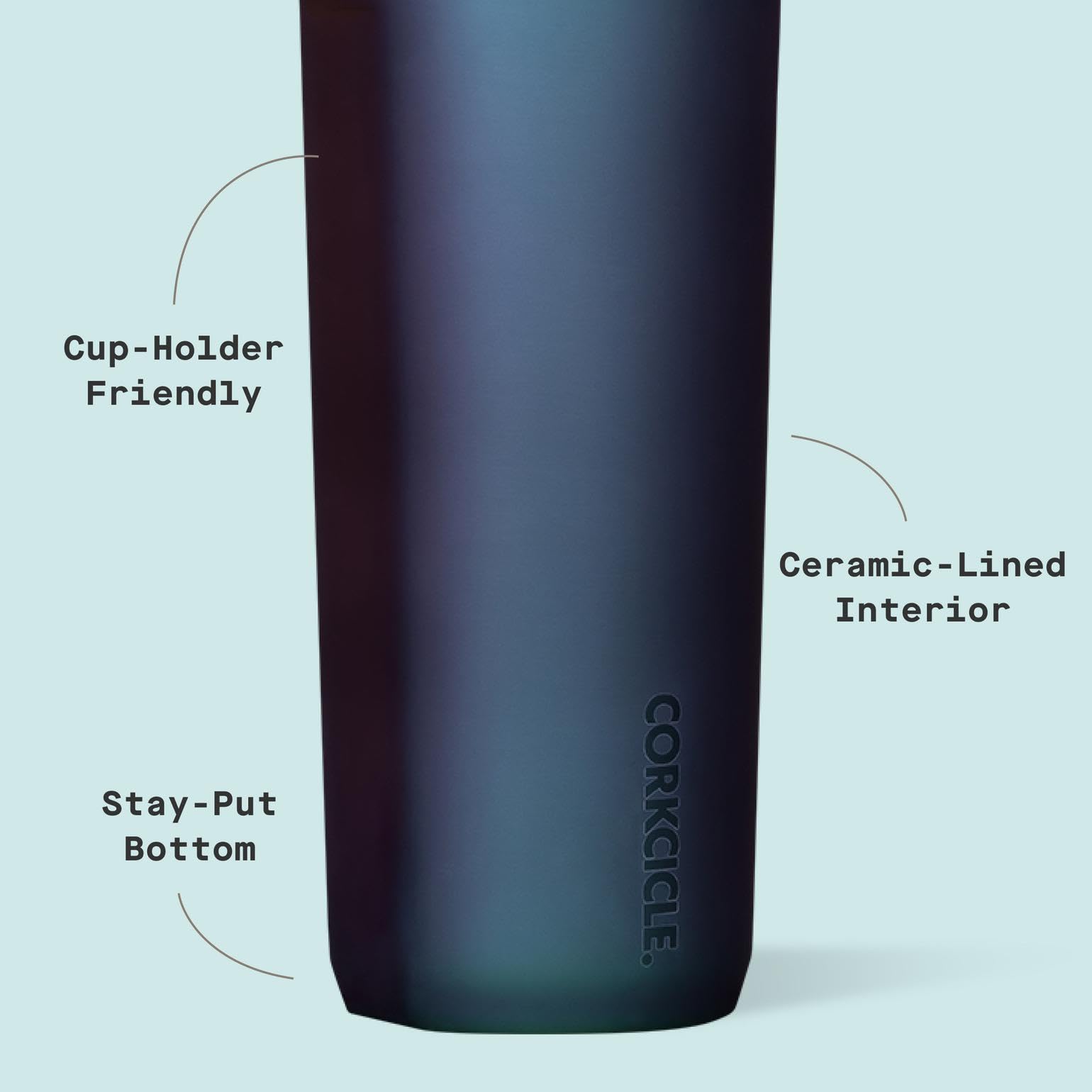 Corkcicle Commuter Cup acabado brillante y moderno