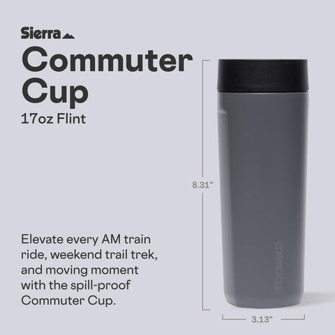 Corkcicle Commuter Cup, aislamiento triple, mantiene tu bebida fría durante horas